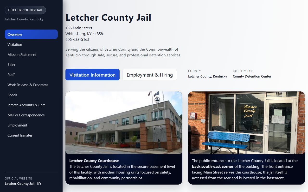 Letcher County arrest records and court charges jail site