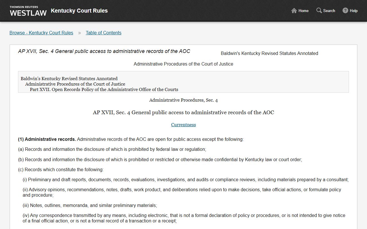 Letcher County criminal court records Kentucky court administrative records rule
