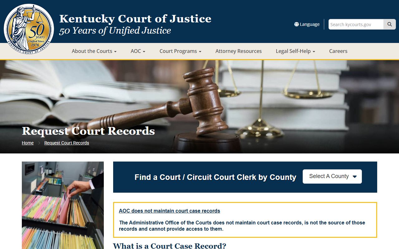 Letcher County court records request and State Records Center route