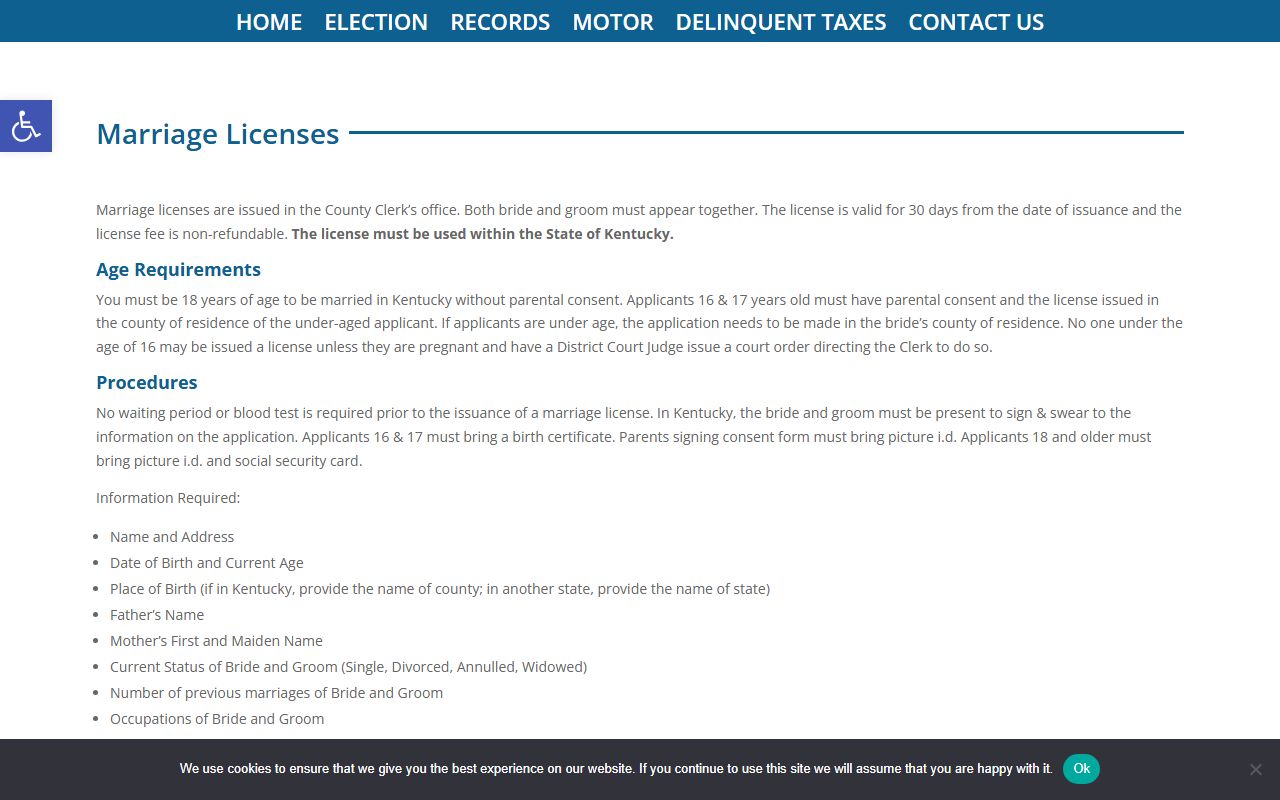 Letcher County marriage and divorce records marriage license requirements